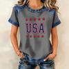 Top casual alla moda da donna con stampa di lettere