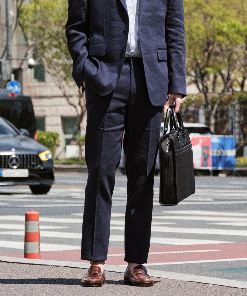 STCO Italy Fabio Linen & Wool Formal Pants_Navy (Classic Fit)_Sslwb94Csn