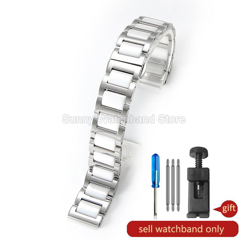 

Для часов DW Armani Casio Tissot TianWang Ремешок из нержавеющей стали Керамический Гипоаллергенный Износостойкий Легко чистить Плоский интерфейс 22mm