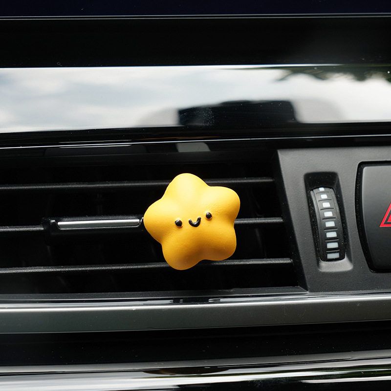 

New Cute Lucky Star Car Air Freshener with a High-End Feel, Vent Diffuser Stone, Car Interior Decoration, Car Ornament for Women Golden Little Stars (Unscented)
