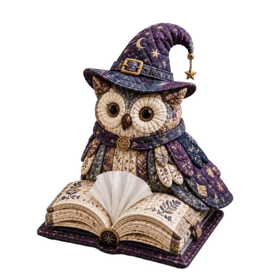 huaqianguhh DIY Tissue Box Cover Kit, Owl Shape, Soft Textures Patchwork Sewing Handmade for Handicraft Enthusiast Beginners