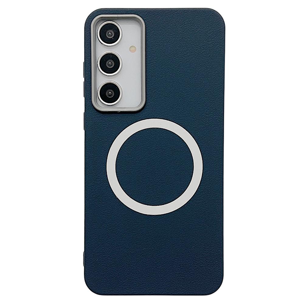 For Samsung Galaxy A55 5G Phone Cases Leather Texture TPU Back Cover Support Wireless Charging