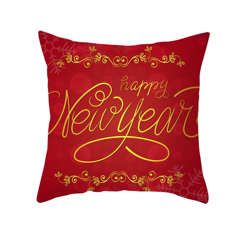 Red Series Christmas Peach Velvet Cushion Cover New Sofa Cushion Cover Square Cushion Cover