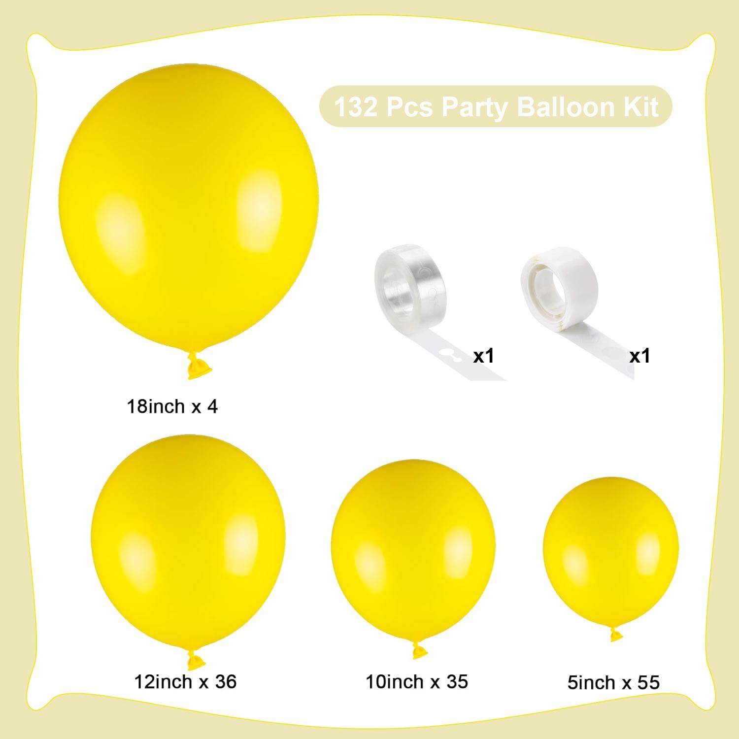 

132PCS multi-color latex balloon set suitable for birthday parties, weddings, Valentine s Day party decoration Other жовтий