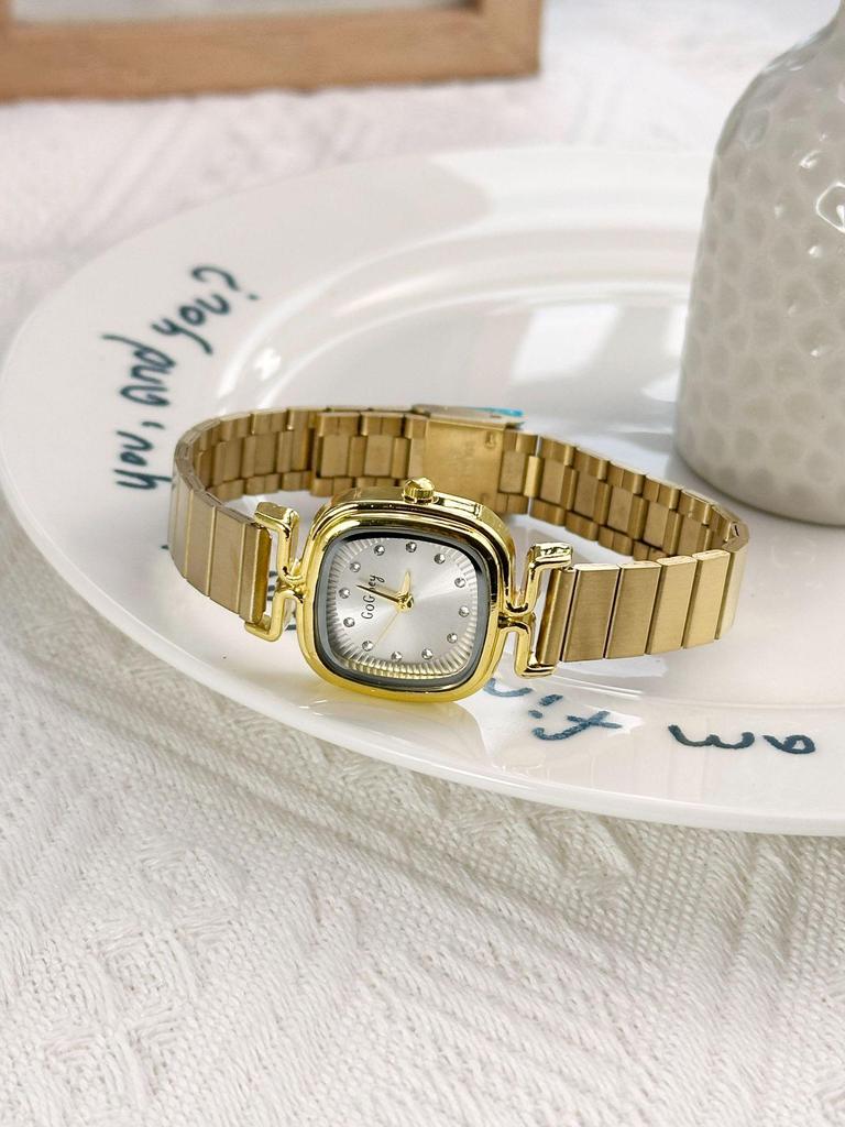 Pre-owned Petite Ladies’ Square Steel Band Watch – Classic Design