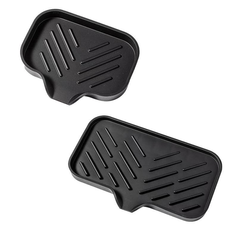 Kitchen countertop sink sponge rack silicone soap box anti-slip self-dumping storage rack drip tray kitchen bathroom accessories