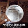 Large Reading Magnifier with 3 LED Lights 2X 4X 25X Handheld Magnifying Glass Illuminated Lupa 137mm Loupe Lens for Seniors