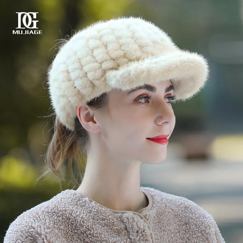 Меховая шапка женская зимняя корейская версия из норковых волос ...