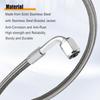 551871 4AN Turbo Oil Feed Line 12" Length Stainless Steel Braided AN4 90 Degree End Straight Hose End 4AN Pressure Stainless Remote Turbocharger Oil