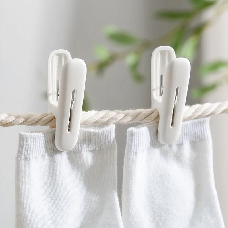 12Pcs/Pack Plastic Clothes Pegs Laundry Clips Multifunctional Windproof Towels Socks Clothespin Hangers