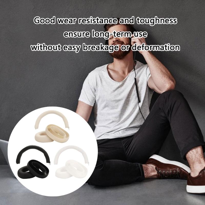 Capa de Almofada de Ouvido de Silicone Macia Flexível Estojo com Manga para Arco de Cabeça para Headset Dedicado Proteção Contra Óleo
