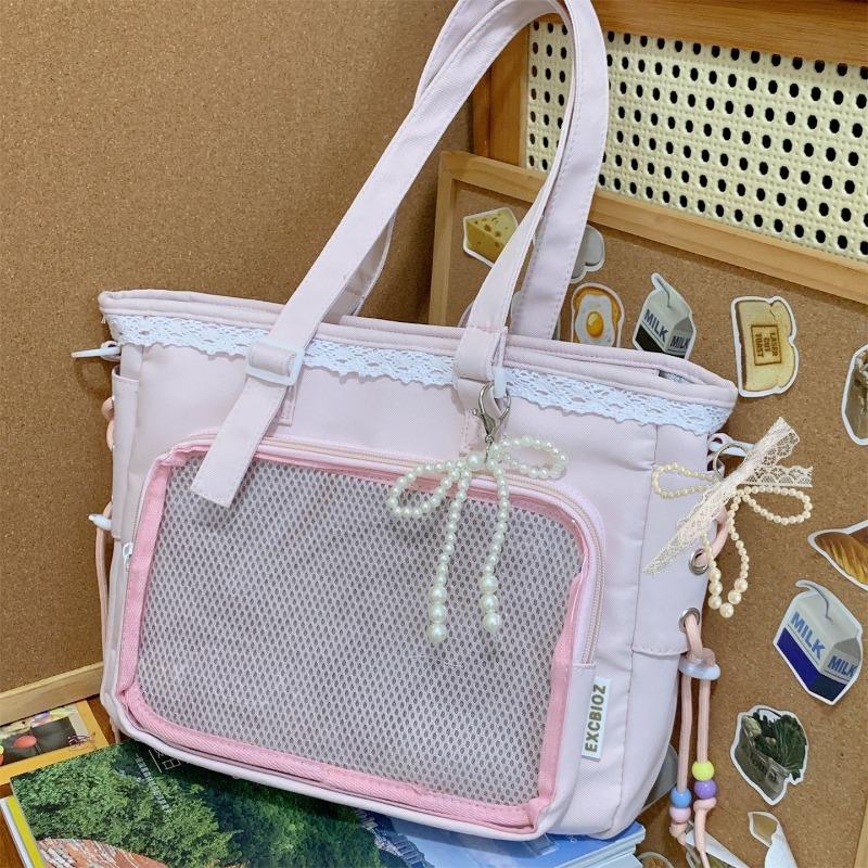 Japanese Ins New High-value, Fresh, Sweet and Transparent Pain Bag, Girl Light and Large-capacity Tote Bag