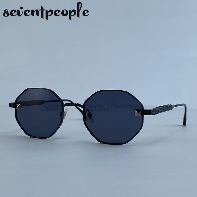 Vintage Octagon Punk Sunglasses Women Luxury Brand Metal Frame Steampunk Polygon Sun Glasses For Ladies Fashion Eyewear