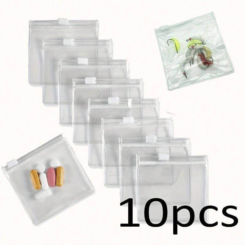 

Многоразовая сумка для хранения лекарств, набор сумок на молнии для лекарств, сумка для приманок, сумка для хранения ювелирных изделий, самозапечатывающееся устройство для хранения лекарств и дорожные аксессуары Transparent 10pc