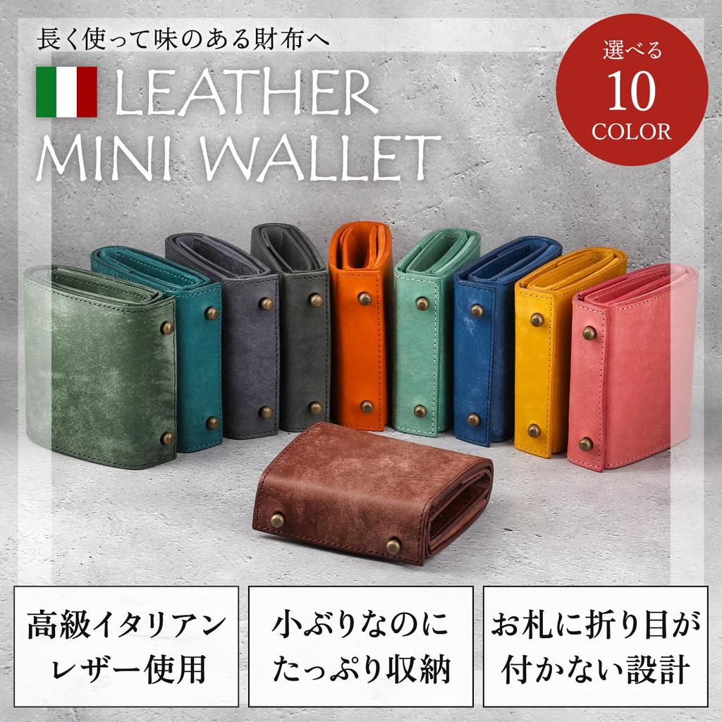 ASIAN ZACCA and Bifold Genuine Italian Mini Compact Coin Easy to Easy to Made in Holds Bills Large Orange Rib Men's Women's Wallet, Leather, Wallet,