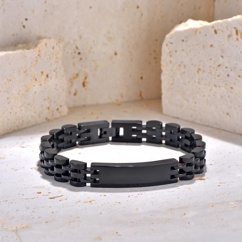 Stainless Steel Engravable Bracelet Men Women Geometric Bangle Adjustable Size Fashion Jewelry