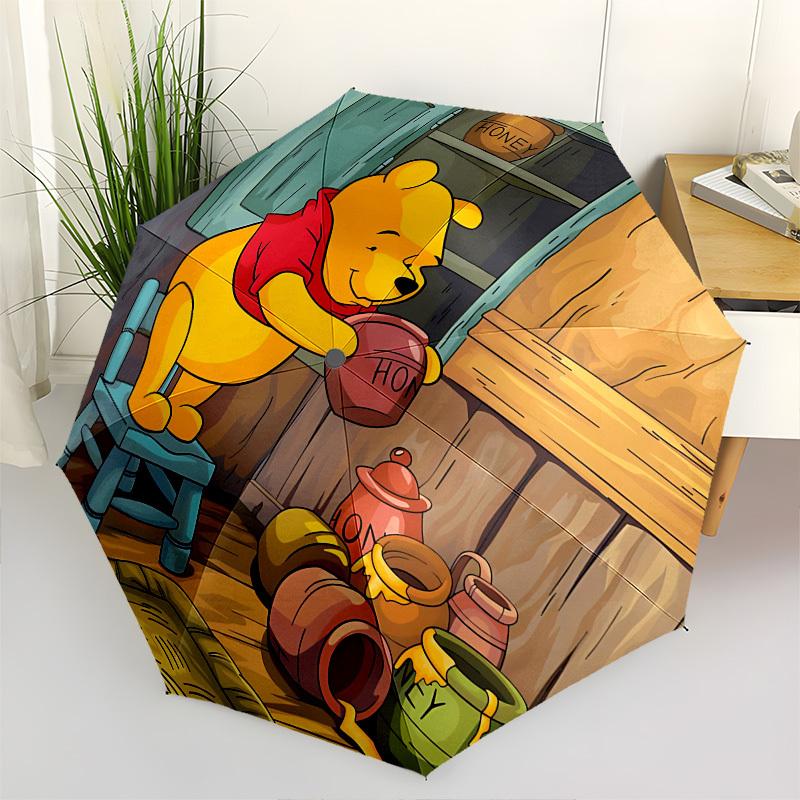 

Winnie Themed Automatic Opening and Closing Umbrella, Brightly Colored 8-rib Portable Umbrella, Suitable for Men and Women, A Perfect Gift for Christm