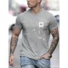 2026 New Men's AI Circuit Board Print T-shirt Gradient Crew Neck Short Sleeve Casual Tee for Streetwear Summer Breathable Tops
