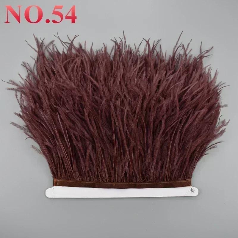Feather10Meters Ostrich Feathers on Ribbon Tape 10-15cm 4-6" Feather Trim Boa for Clothes Sewing Trimmings Fringe Manmade Decorations