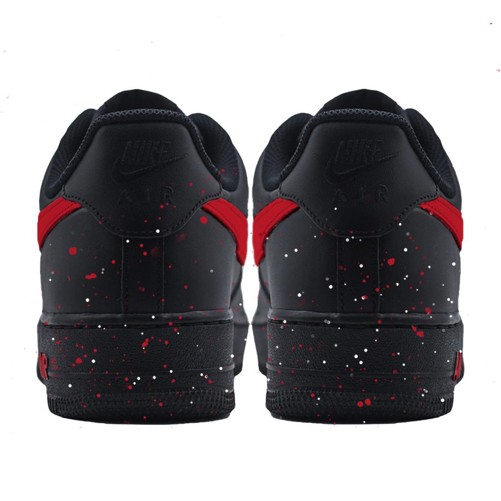 Nike Air Force 1 Scarlet Dot Abrasion Resistant Slip Resistant Low Top Skateboard Shoes Unisex Black Red cw2288001(Team1039-)