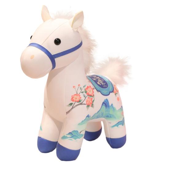 Yousheng Lucky Horse Plush Toy 2026 Chinese Zodiac Year of Horse Mascot Traditional New Year Gift for Home Office Car Holiday Festival Celebration