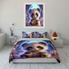 Magical Night Sky Plush Panda Printed Duvet Cover Set1 Duvet Cover+2 Pillowcasemulti Size Bedroom Bedding Decor Luxury Gift