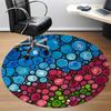 1pc Abstract Circles Office Round Area Rug, Indoor Mat Suitable ForOffice, Under Office Chairs Bedroom Living Room Home Decor, Room Deco T191