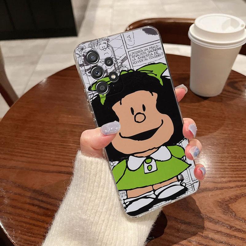 

Clear Case For Samsung Galaxy A57 A37 A56 5G A36 Cases A55 A54 A35 A26 A07 A17 A16 A06 A34 A15 Soft Cover Mafalda Cartoon Girl Galaxy A50