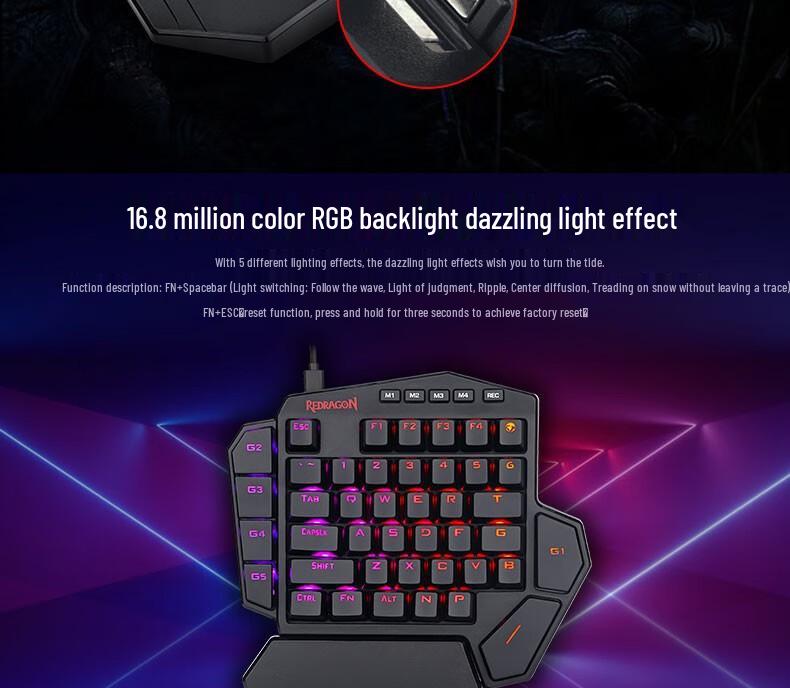 Redragon K585 Dual-Mode Hot-Swappable Mechanical Gaming Keypad with Onboard Macro Programming