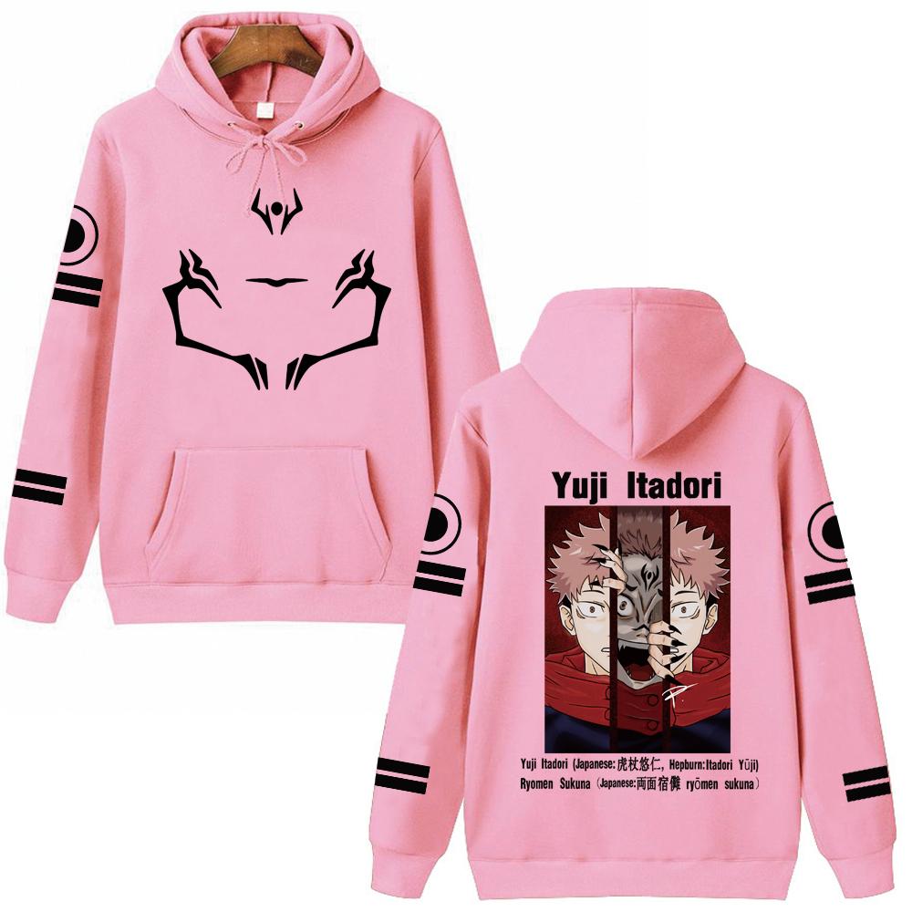 Jujutsu Kaisen Yuji Itadori Anime Graphic Hoodies Vintage Oversized Hooded Hip Hop Long Sleeves Cotton Hoodie Men Women Clothes