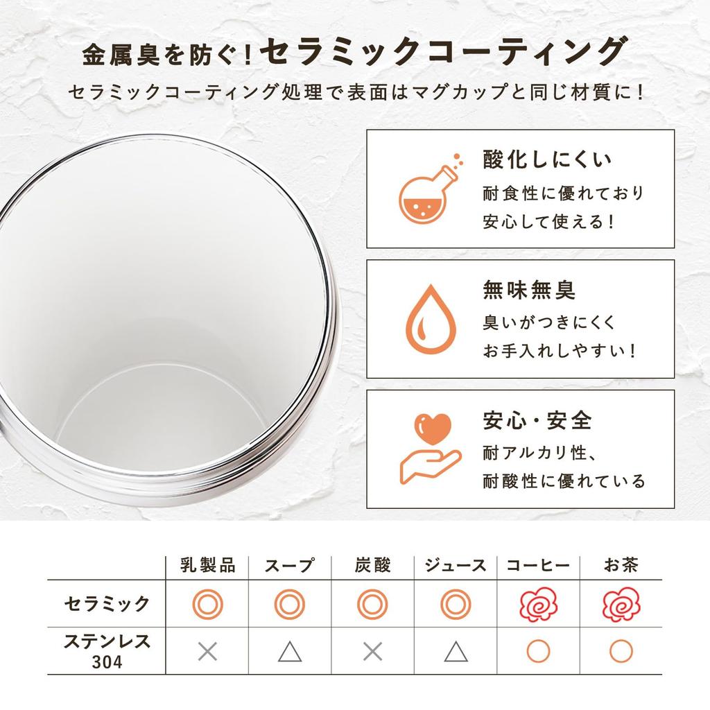 [MRG] Ceramic 3-Way Tumbler with Straw, 500ml, Vacuum Insulated, Expandable Straw, Coffee, Portable, Water Bottle, Mug, Spill-Proof, Direct Drinking,