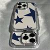 Blaue Sternmuster Handyhülle geeignet für iPhone 17 16 15 14 13 12 11 Pro/Max/Plus sturzsicher und stoßfest Rückseite