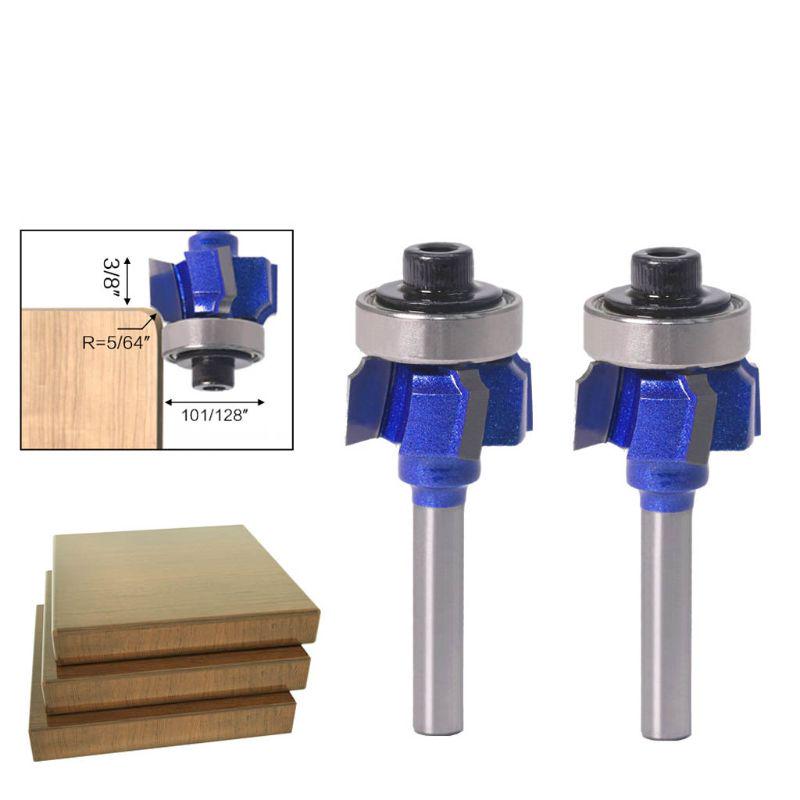 R1/R2 Woodworking Milling Cutter 4 Teeth Trimming Cutter Shank Edge Trimmer Router Bit Wood Edging Veining Grooving Tool