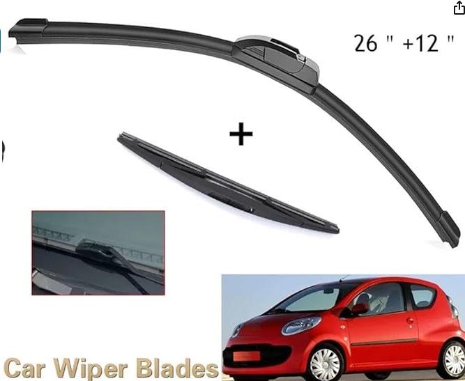 

For Toyota Aygo Peugeot 107 Citroen C1 2005-2010 Front and rear window wipers Wipers Toyota Aygo 26 inch + 12 inch