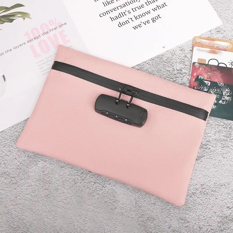 Password Lock File Bag, Document Storage Bag, Household Safety Important Paper Password Lock Document Bag