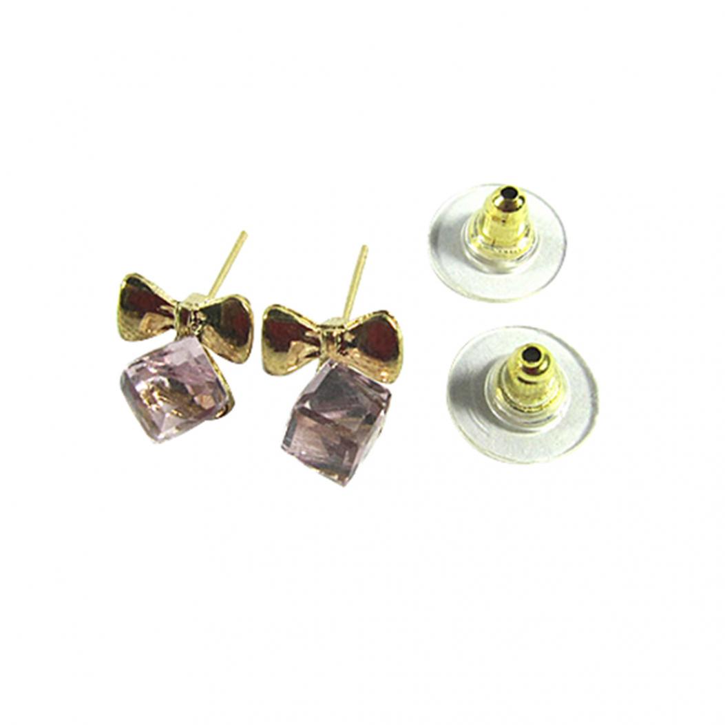 

Серьги шпильки в виде куба с бантом