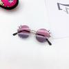 2026 Fashion Metal Frame Student Concave Shape Boys And Girls Cute Glasses Cross-Border Sunglasses