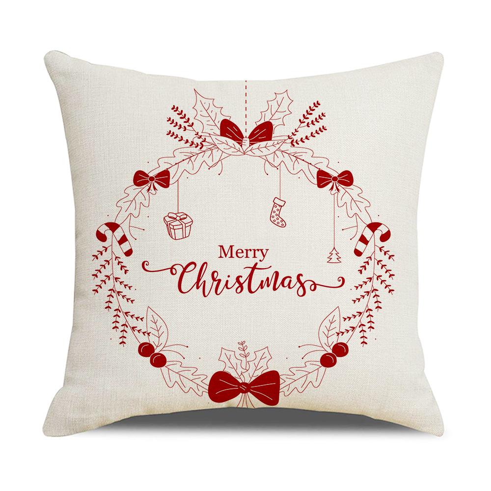 New Mixed Color Christmas Pillow Sofa Cushion Cover Peach Skin Lumbar Cushion Household Products