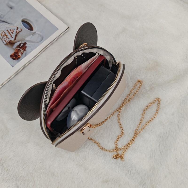 Korean  Solid Color Pu Leather Phone Purses Mini Elephant Crossbody Bags Ladies Lovely Casual Bags For Women