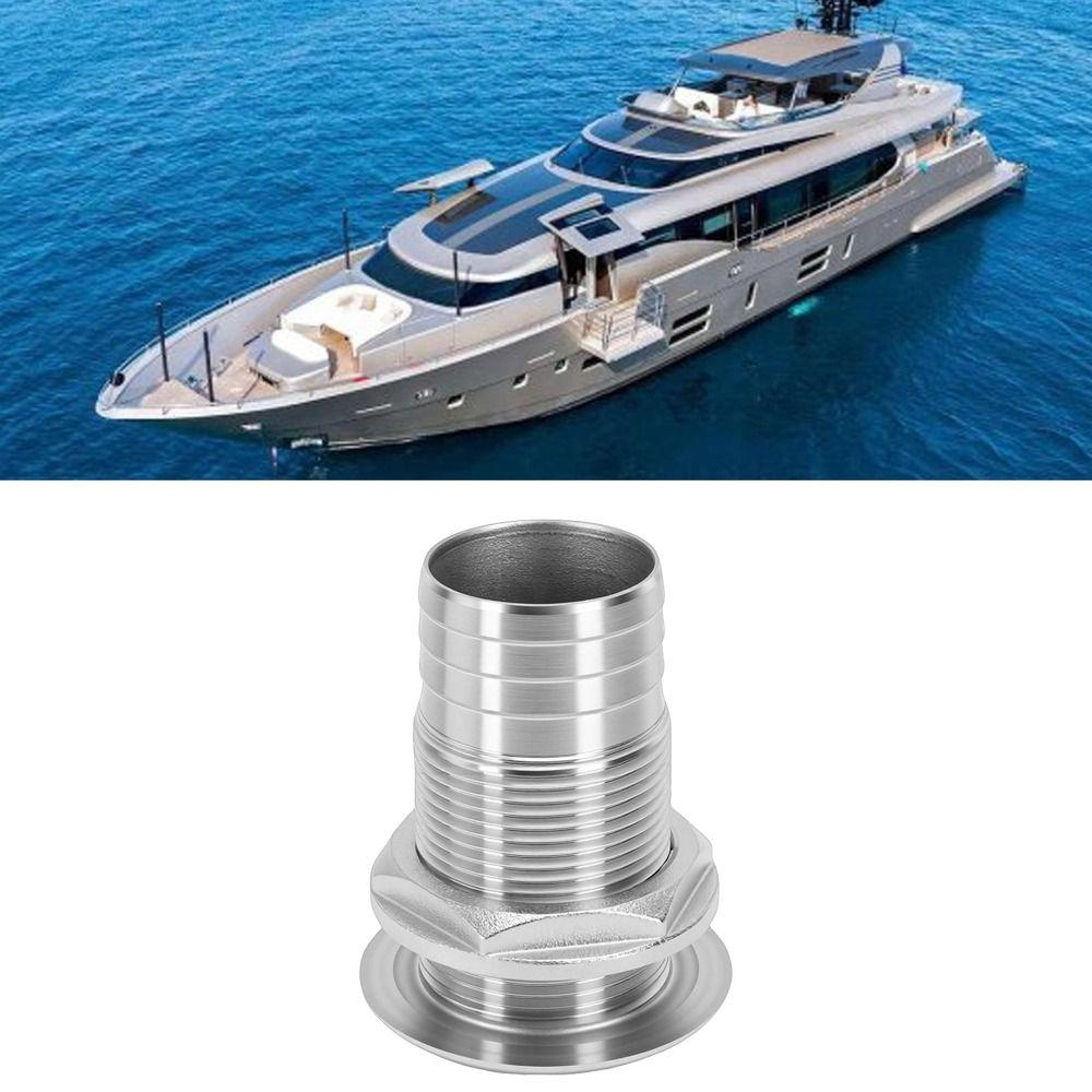 Standard Length Marine Drain Outlet Semi Thread Hose Barb Connector Water Drain Fitting  For Yacht