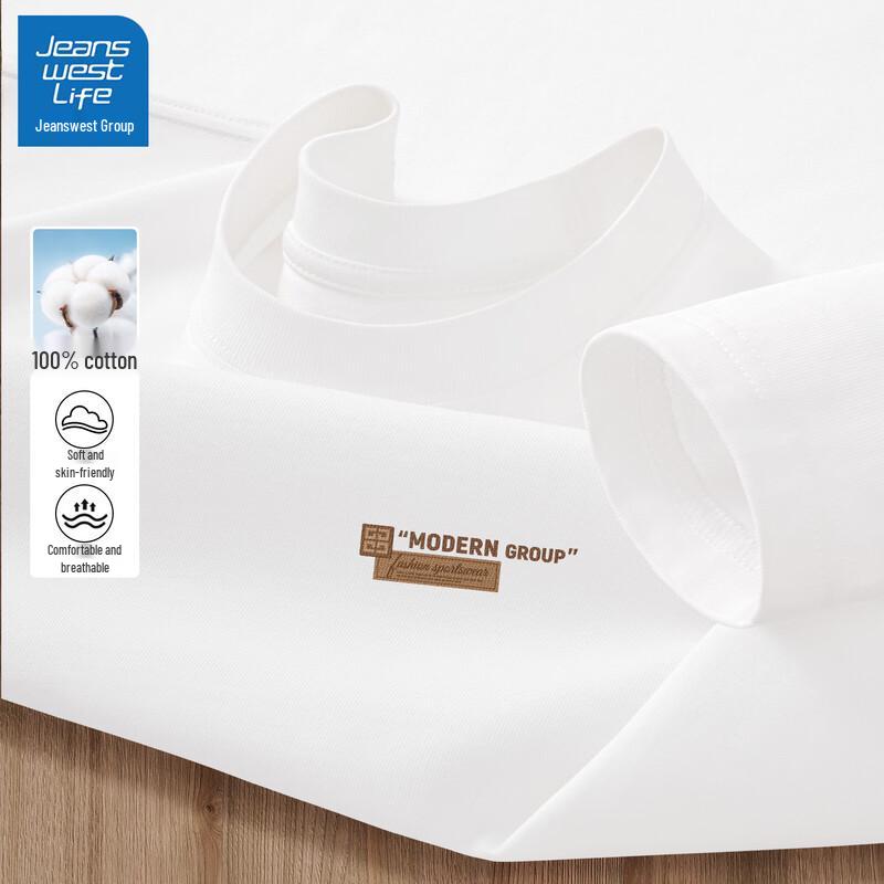 JEANSWEST LIFE Men's Letter Print Cotton Long Sleeve T-Shirt