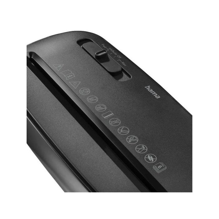 Dokumentenvernichter - HAMA - Classic S61 - Sicherheit P2 T2 E2 - Streifenschnitt - 6 Blatt A4