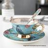 Juego de Tazas de Té y Café de Porcelana Ósea Pintada en Oro Retro Europeo