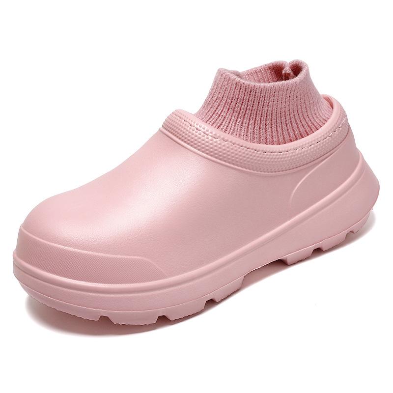 Unisex EVA Hausschuhe Rutschfest Wasserdicht Ölfest Küchenschuhe Indoor Lässig Flach Baumwollpantoffeln Weiche Sohle Klobige Sandalen