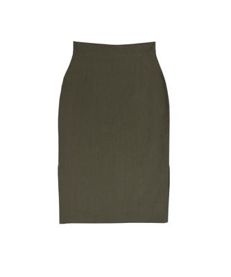 Opeuntaib Classic H Line Side Slit Long Skirt (Brown)