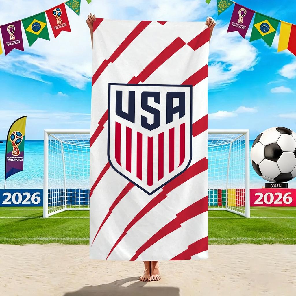 World Cup Beach Towels, Us-Canada-Mexico Football Team Microfiber Quick-Drying Absorbent Bath Towels, Sports Towels