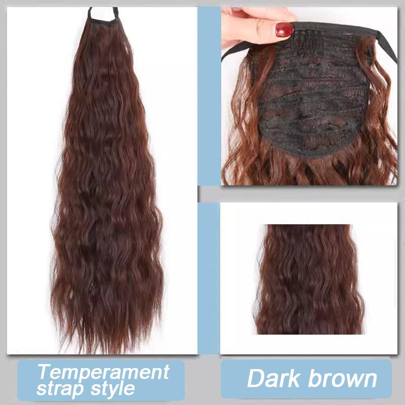 Hestehale-parykk, krøllete hår, bølgebånd og naturlig hårtilbehør for daglig bruk