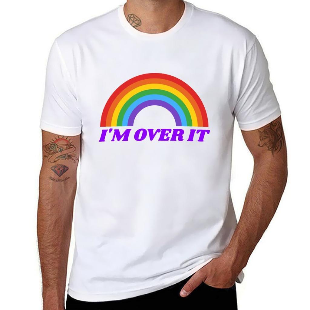 Im Over It Rainbow Tshirt Plus Size Outdoor Casual Top Tshirt
