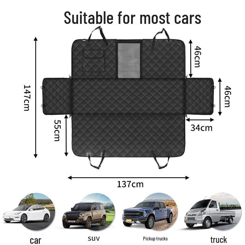Waterproof Pet Car Seat Cushion - Outdoor Travel Hammock for Rear Seats