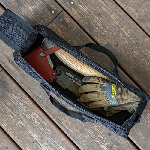 BIGMAN Tool Bag BMB-02 Tool Box Tool Storage Bag, Horizontal, Portable, Durable Fabric Double Zipper Bag 2, Black